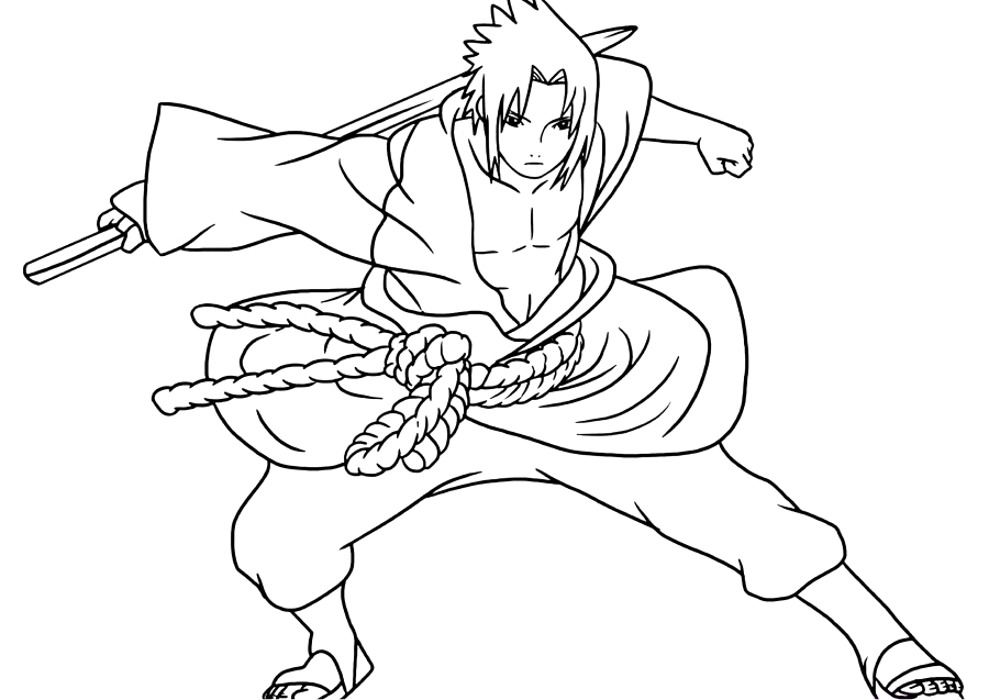Sasuke mit Waffen